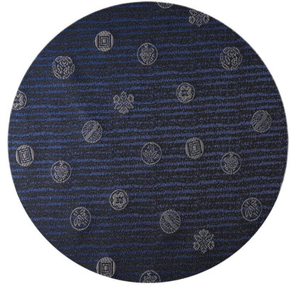 Nishijin Japanese Brocade Fabric: Navy Gold Damask, 29.5" Width