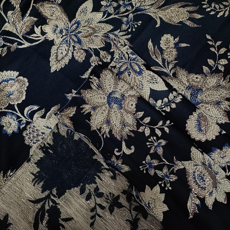 Retro Palace Jacquard Fabric: 55"W Damask Floral Upholstery Fabric