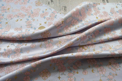 Golden Song Brocade Jacquard ��� Jade Rabbit and Begonia Blossom Desi"Wide