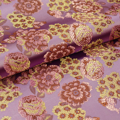 Begonia Flower Silk Brocade Fabric: 45" Wide, Costume & Decor