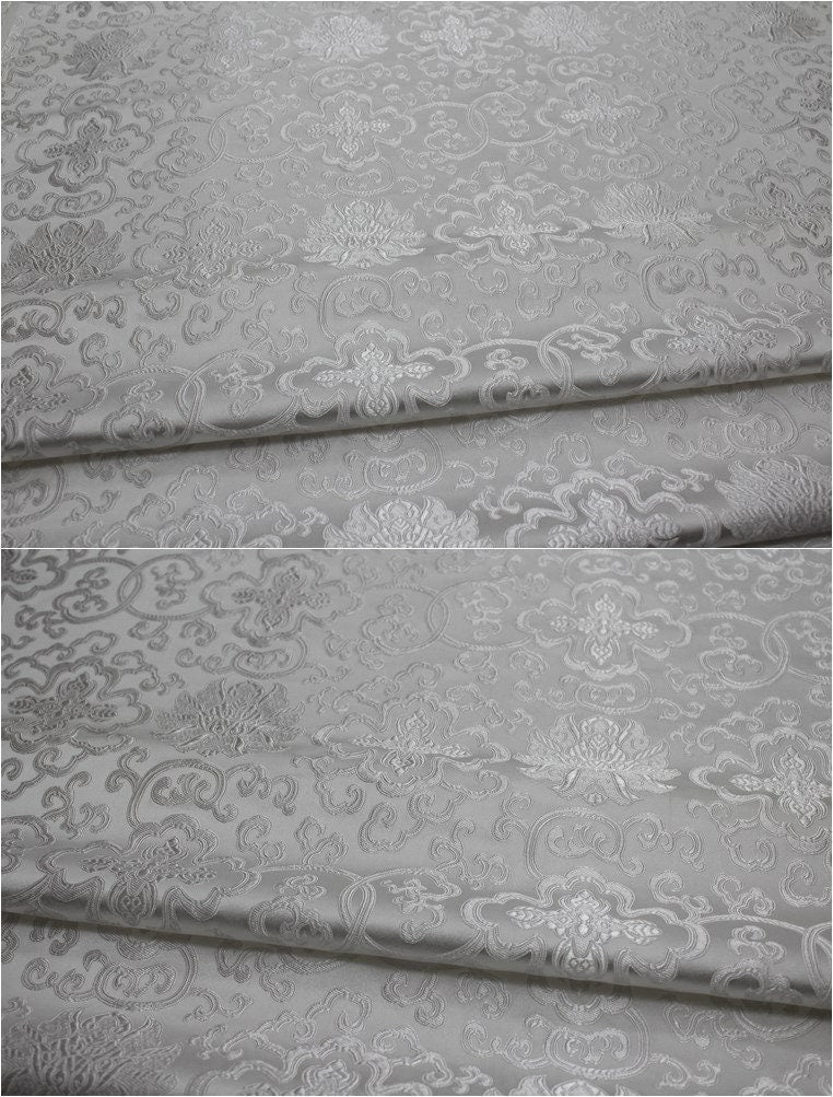 Chinese Medallion Brocade Fabric: Purple, Royal, Turquoise - 29.5" Wide