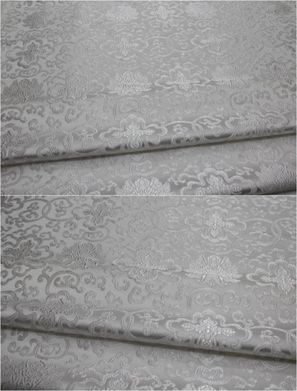 Chinese Medallion Brocade Fabric: Purple, Royal, Turquoise - 29.5" Wide