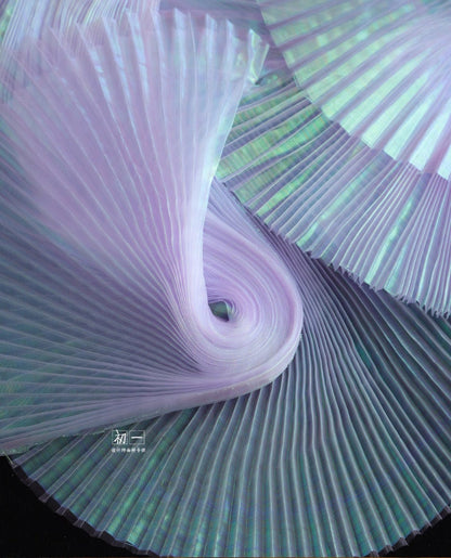 Mermaid Pleated Organza Fabric: 55" Wide Designer Material
