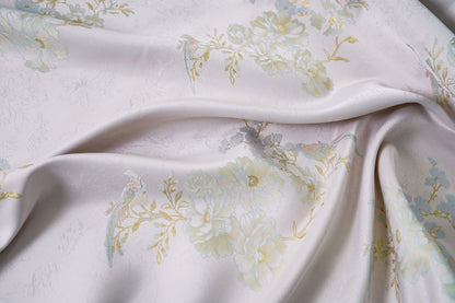 Gold Thread Floral Jacquard Fabric: 62" Wide Rayon Blend - Poppylollipop