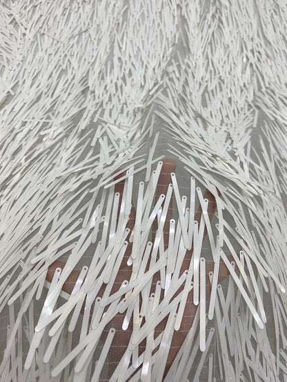 Tissu à broder à paillettes : bandes fluides de 4 mm x 60 mm, pour la confection de robes à faire soi-même