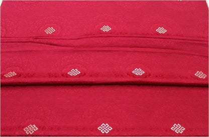 Buddha Symbol Brocade Fabric: 29.5"W Floral Jacquard Satin