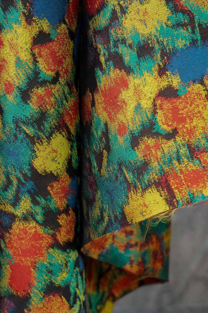 Abstract Floral Jacquard Fabric: Upholstery & Fashion Textile