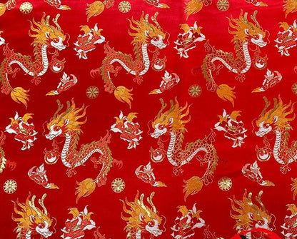 Dragon Jacquard Brocade Fabric: 59"W Rayon Polyester Upholstery