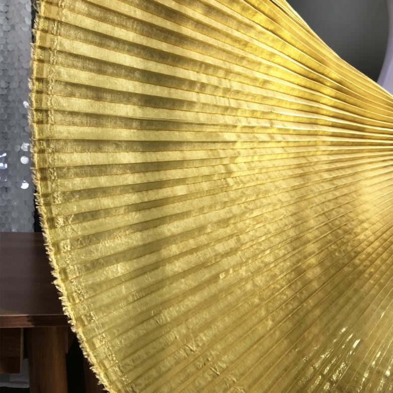 Mermaid Pleated Organza Fabric: Iridescent Gown & Costume Material