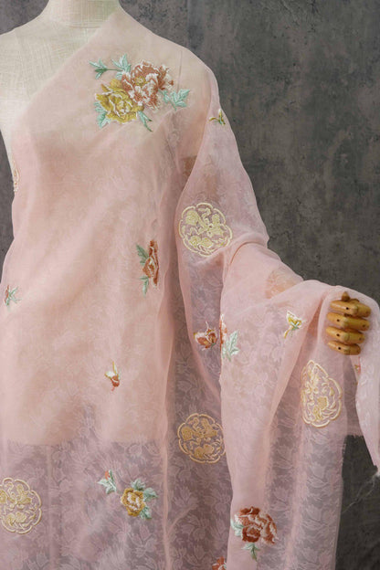 Embossed Flower Embroidery Organza Fabric: 3D Silk, Costume & Decor