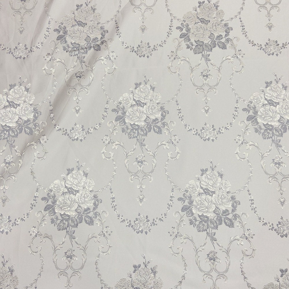 Gold Thread Floral Jacquard Fabric: 57"W Costume & Upholstery Rayon