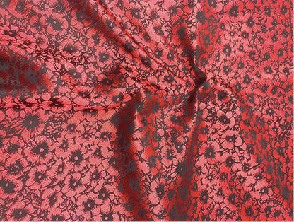 Tissu brocart à motifs floraux : jacquard de soie et rayonne, tissu pour costumes