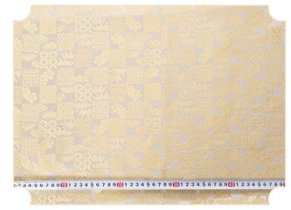 Nishijin Ori Jacquard Silk Brocade Fabric: Japanese Plaid, 59" Wide