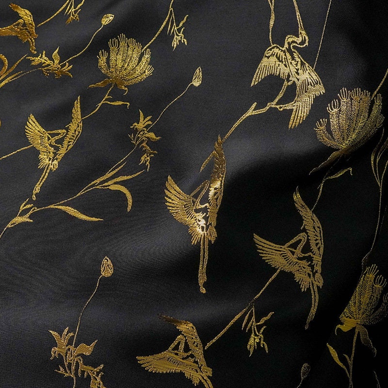 Gold Thread Jacquard Fabric: 3D Embossed Woven Upholstery, Costume, Decor