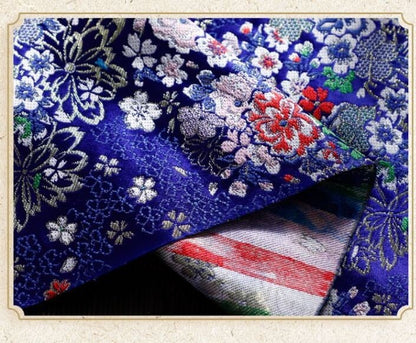 Tissu brocart jacquard à motif de fleurs de cerisier : soie et rayonne pour kimono (largeur 29,5")