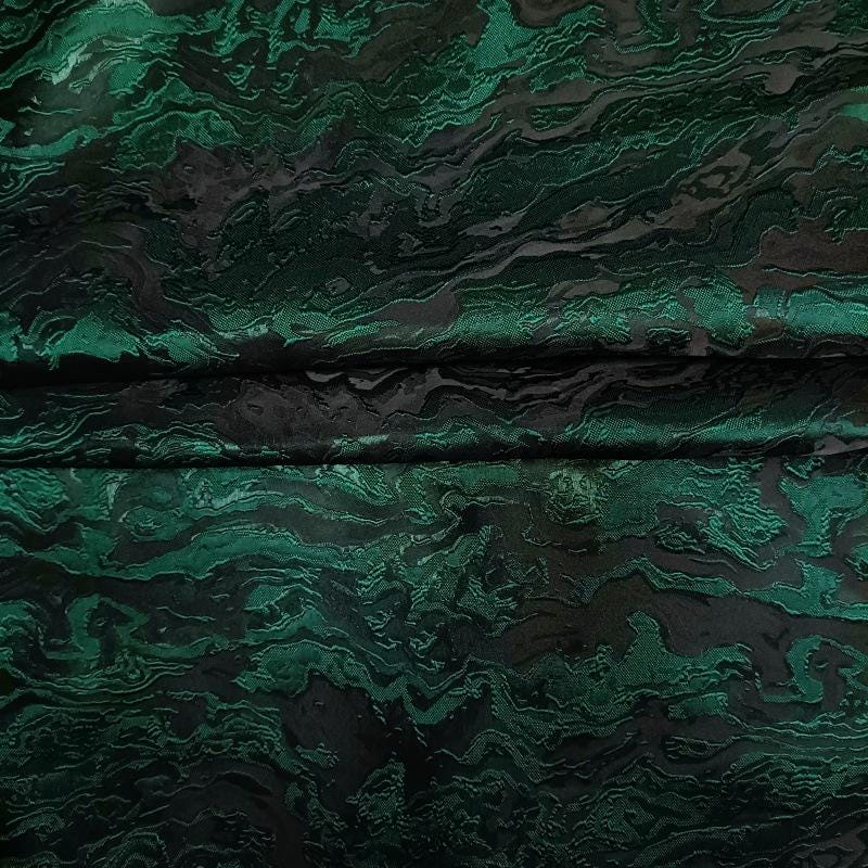 Blue & Black 3D Texture Jacquard Fabric: 66" Wide Polyester Blend