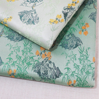 59"W Song Brocade Fabric: Chinese Wishful Damask Silk Rayon