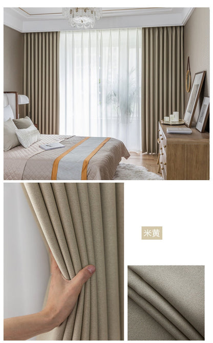 Blackout Curtain Fabric: Double-Sided Cotton Linen, Sunshade Insulation