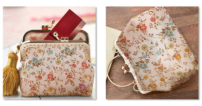 Floral Silk Brocade Fabric: 59"W Rayon Sewing Material