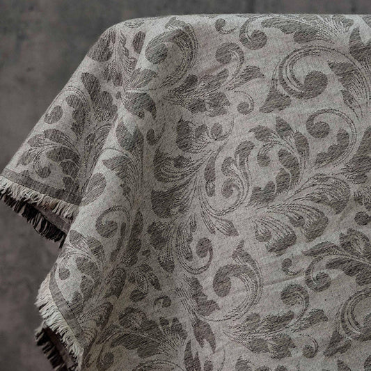 Japanese Floral Cotton Linen Fabric: Kimono Upholstery Drapery, 55"W