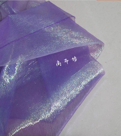 Bright Purple Pleated Mesh Fabric, Cosplay, Wedding, DIY