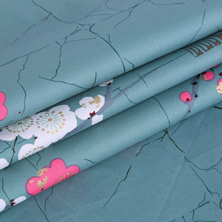 Japanese Floral Print Cotton Fabric: Kimono Dress Sewing Material