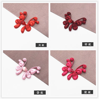 Satin Butterfly Knot Button: Cheongsam Sewing Fastener (Pair)