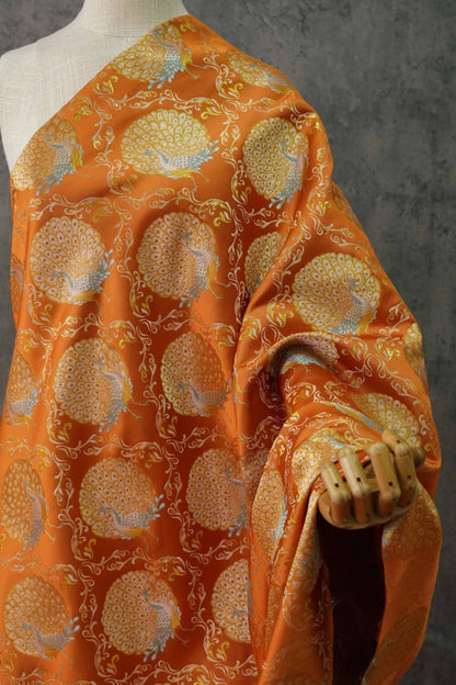 Peacock Brocade Fabric: 59���W Jacquard Damask, Costume