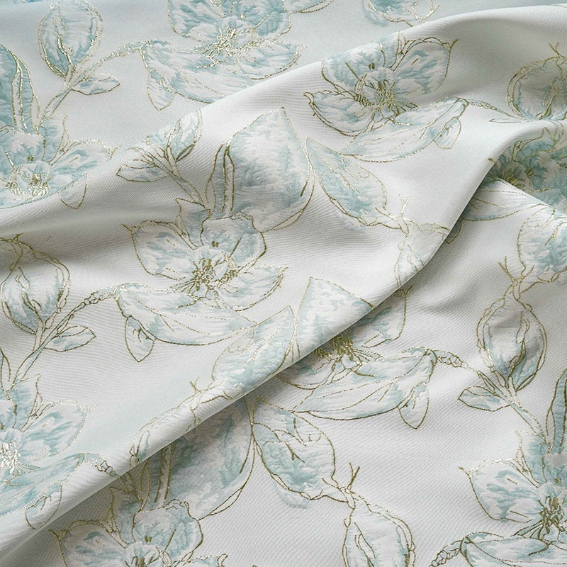 Flower Jacquard Fabric: 3D Texture Polyester, 57" Wide