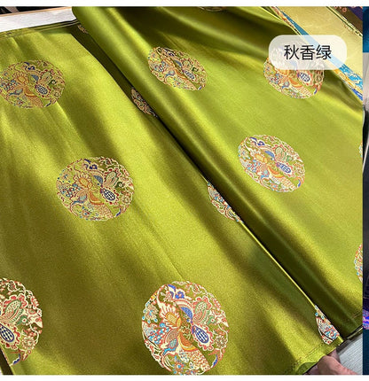 Butterfly Brocade Fabric: Multicolor Silk Rayon Blend, 29.5" Wide