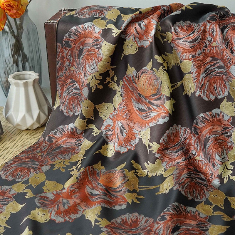 Floral Jacquard Woven Fabric: Upholstery, Costume, & Decor (59"W)