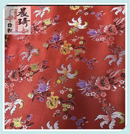Goldfish Floral Brocade Fabric: 35" Wide Nylon Jacquard