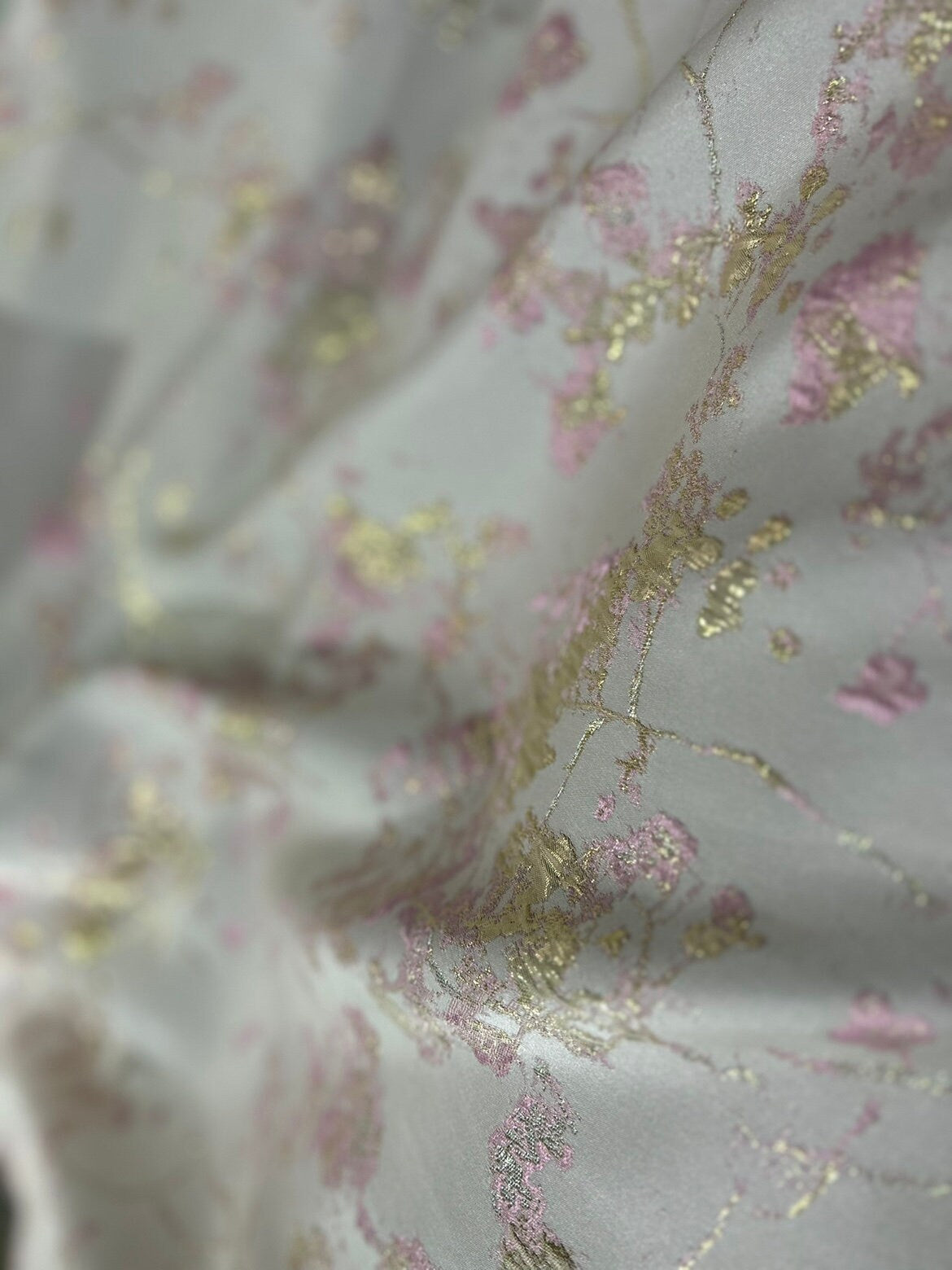 Plum Blossom Jacquard Fabric: Pink Cheongsam Qipao Material (By The Meter)
