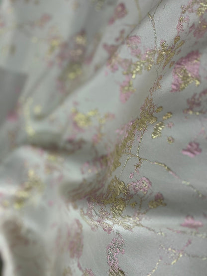 Plum Blossom Jacquard Fabric: Pink Cheongsam Qipao Material (By The Meter)