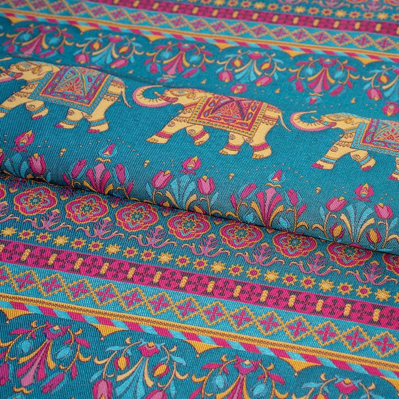 High-End Shu Brocade Fabric with Taiping Elephant Jacquard and Shu Embroidery, 59" Wide
