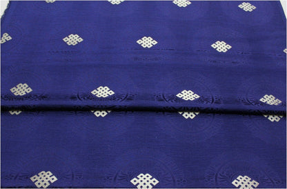 Buddha Symbol Brocade Fabric: 29.5"W Floral Jacquard Satin