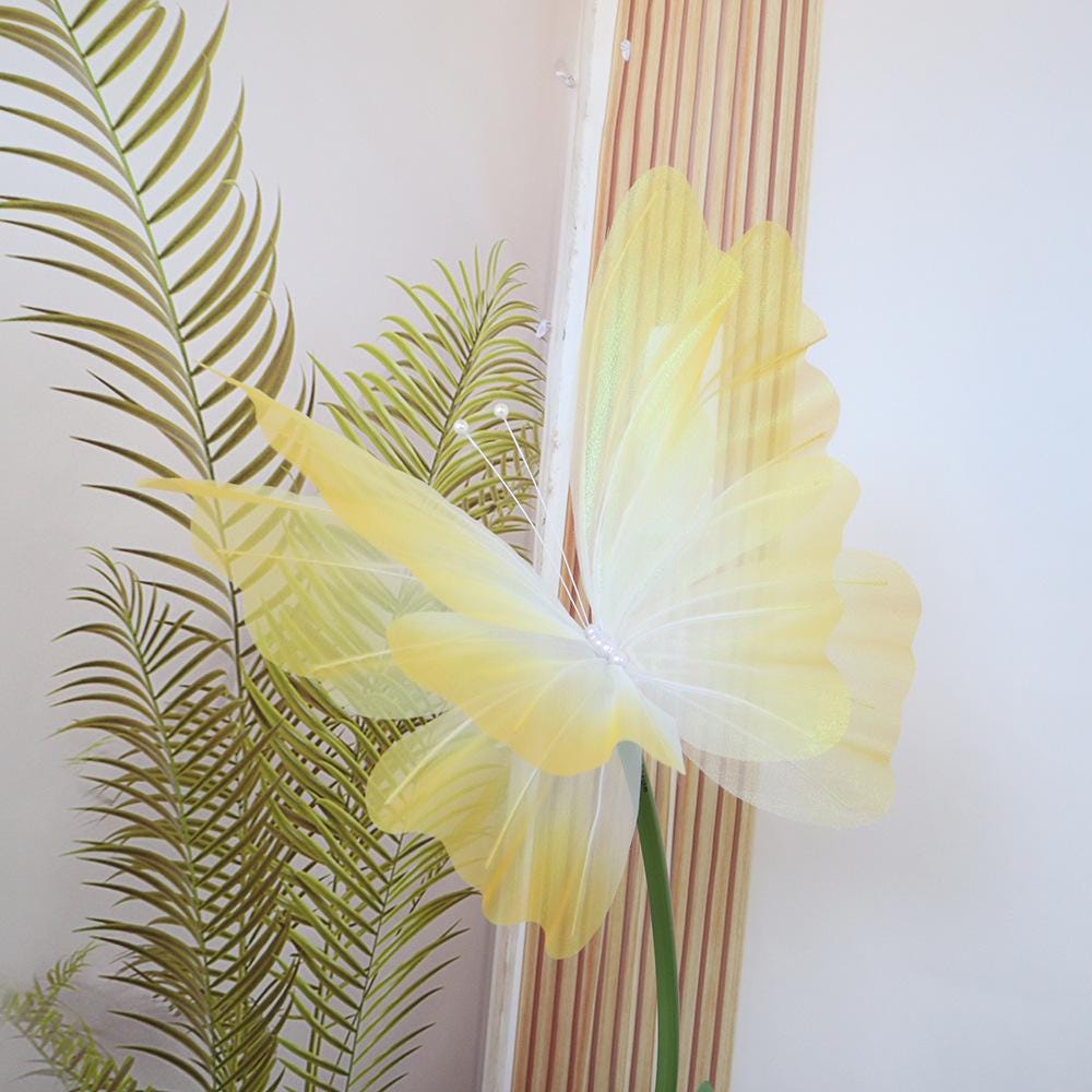 Gradient Butterfly Wedding Decor: Floral Centerpiece, Photo Booth Backdrop