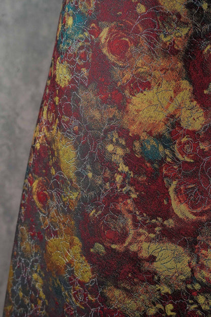 Tissu brocart jacquard à motif floral : tissu tissé de style chinois (60 pouces de large, au mètre)