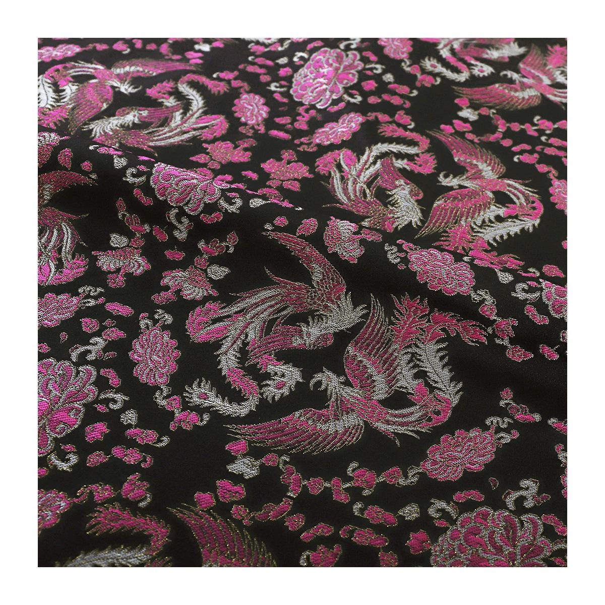 Tissu brocart de soie à motif phénix - 150 cm de large - Matériel de couture pour cheongsam