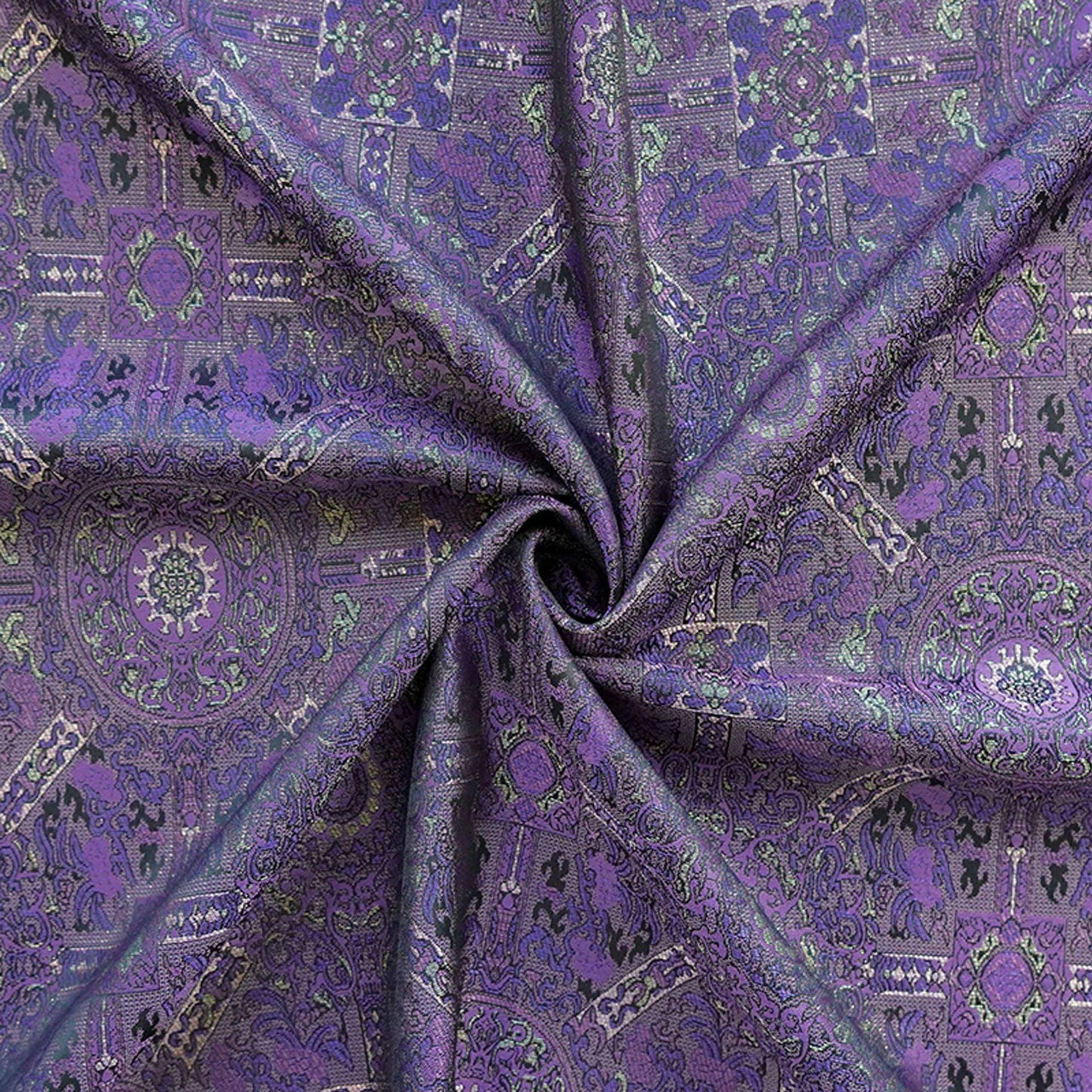 Tissu brocart Ombre Song : Jacquard style chinois à fil d'or (150 cm)