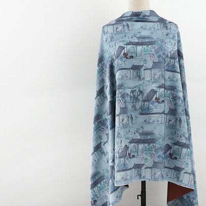 Tang Dynasty Painting Silk Fabric: Gambiered Canton Gauze (59"W)