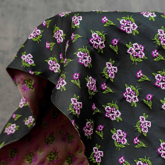 Cottagecore Floral Jacquard Fabric: Embossed Vest & Dress Material