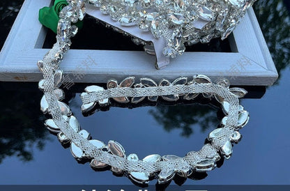 Bridal Rhinestone Applique: Crystal Wedding Belt, Doll Costume Decor