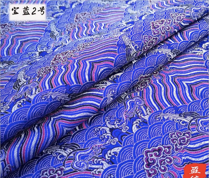 Ocean Waves Silk Rayon Brocade Fabric - 59" Wide