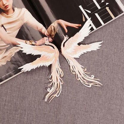 Embroidered Double Fish Patch: Ethnic Style Clothing Decor