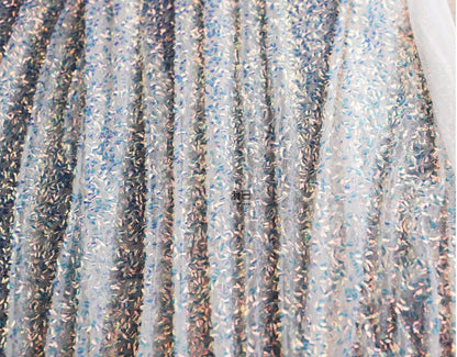 Hand-stitched Sequin Mesh Fabric, Symphony Glitter, Prom Dress, Doll Making