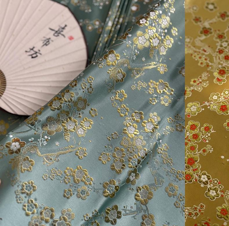 Plum Blossom Brocade Fabric: 29.5"W Cheongsam Cushion Damask
