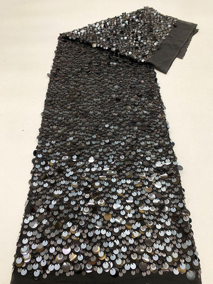 Beaded Sequin Chiffon Fabric: Elegant Party Dress Material (49" Wide)