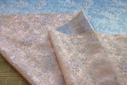 Light Pink Floral Damask Brocade Fabric: 59���W Sewing Ma