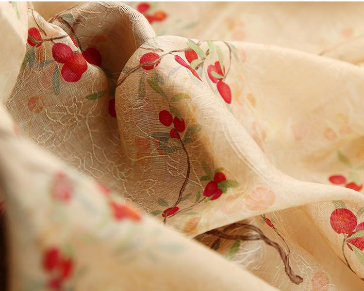 Floral Tencel Ramie Fabric: Sewing Material by Meter
